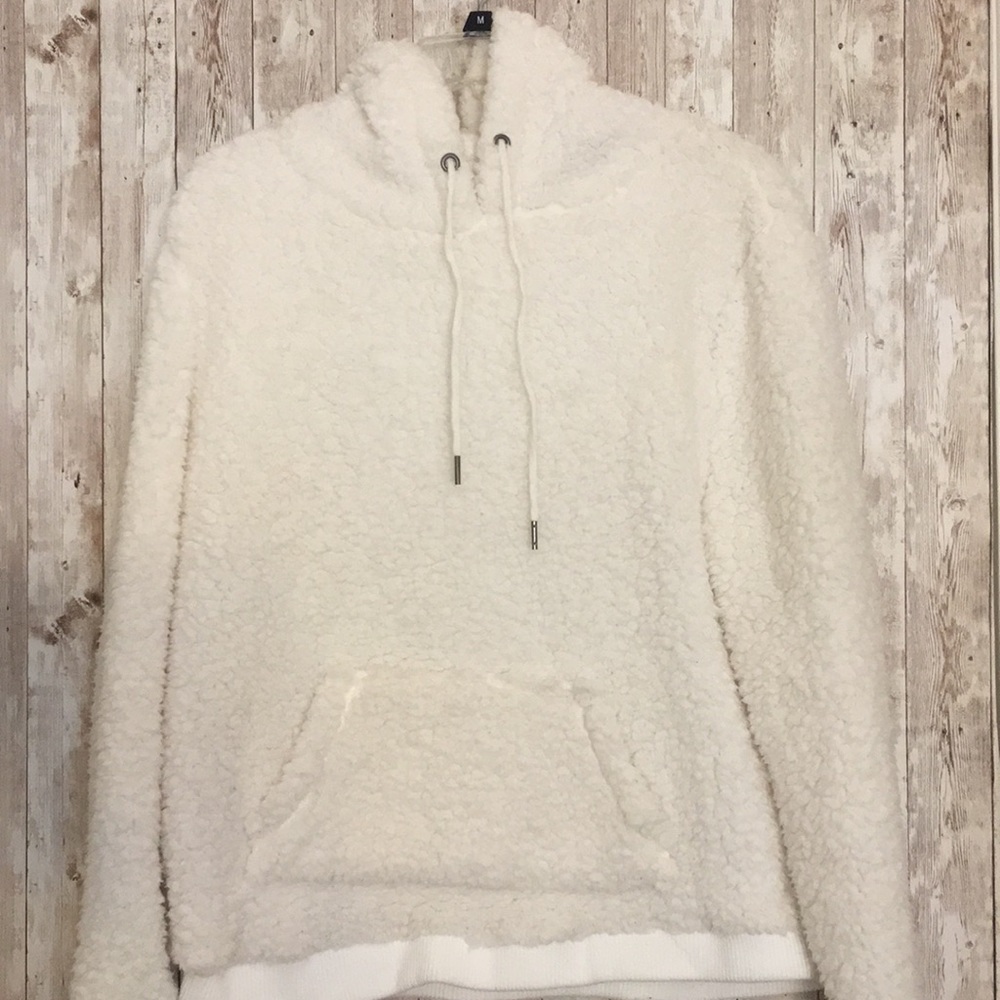 White Fuzzy Sherpa Hoodie